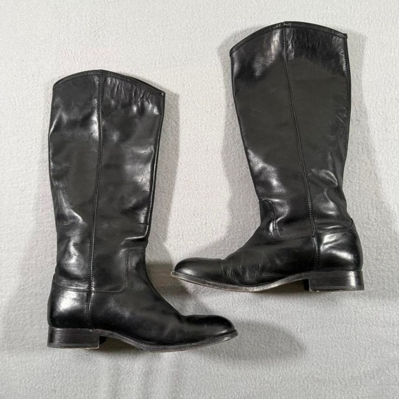 Frye Women's Black Leather Knee High Riding Boots Western 9B - Picture 2 of 7